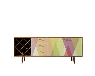Комод "Berber" удлиненный с бутылочницей 16 принт арт BB15/Print_16