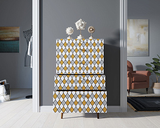 Комод высокий "Berber" принт 22 арт BB10/Print_22