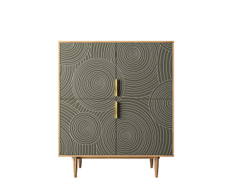 Большой комод с четырьмя дверками "Line" R19/browngrey