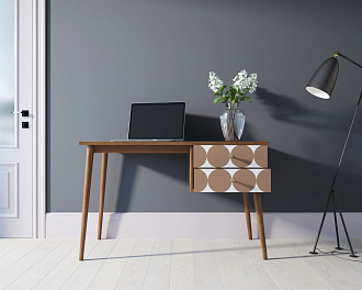 Стол рабочий "Berber" принт 17 с одной тумбой арт BB20/Print_17