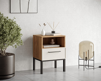 Тумбочка с нижним ящиком "Nicole" арт NEM17