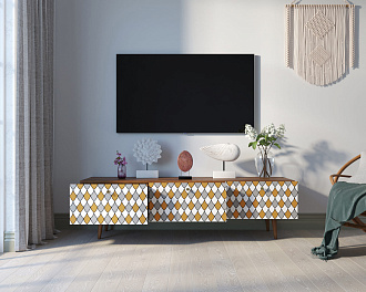 Комод "Berber" с ящиками низкий под TV принт 22 арт BB19/Print_22