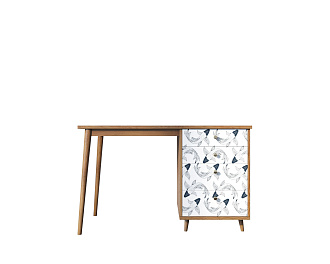 Стол рабочий "Berber" принт 36 с одной тумбой арт BB31/Print_36