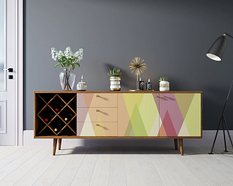 Комод "Berber" удлиненный с бутылочницей 16 принт арт BB15/Print_16