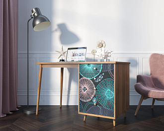 Стол рабочий "Berber" принт 32 с одной тумбой арт BB31/Print_32