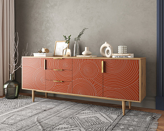 Комод "Line" удлиненный R25/red