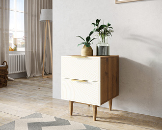 Тумбочка с двумя ящиками "Line" LN07/GR1/beige