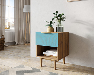 Тумбочка с верхним ящиком "Line" LN10/GR1/blue