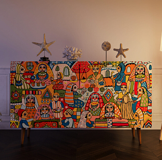 Комод "Berber" три дверки 1 принт арт BB01/Print_01