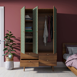 Шкаф трехстворчатый "Berber" принт 12 арт BB02/Print_12