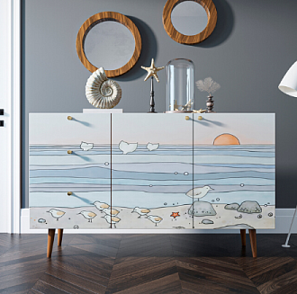 Комод "Berber" с двумя дверками и ящиками принт 10 арт BB17/Print_10