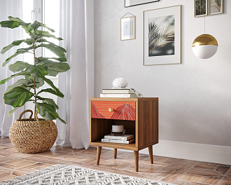 Тумбочка "Berber" с открытой полкой 49 принт арт BB33/Print_49