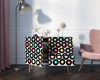 Комод "Berber" три ящика и дверка 37 принт арт BB34/Print_37