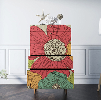 Комод высокий "Berber" принт 5 арт BB10/Print_05