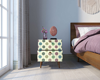 Тумбочка "Berber" с двумя ящиками 24 принт арт BB03/Print_24