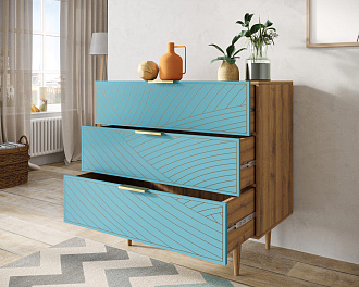 Комод с тремя ящиками "Line" LN12/GR1/blue