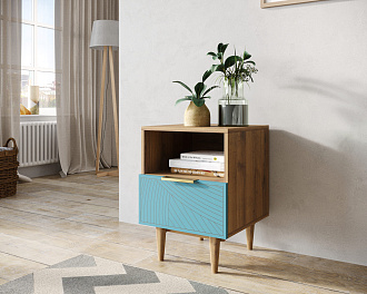 Тумбочка с нижним ящиком "Line" LN09/GR1/blue