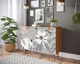 Комод с принтом 50 "Berber" две дверки арт BB04/Print_50