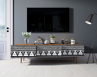 Комод "Berber" с ящиками низкий под TV принт 19 арт BB19/Print_19