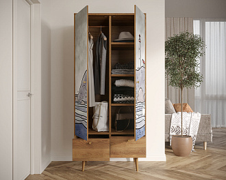 Шкаф двухстворчатый "Berber" арт BB16/Print_51