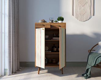 Комод "Berber" два ящика и дверки 45 принт арт BB46/Print_45