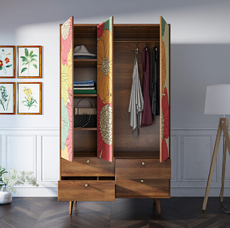 Шкаф трехстворчатый "Berber" принт 5 арт BB02/Print_05