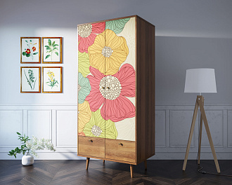 Шкаф двухстворчатый "Berber" принт 5 арт BB16/Print_05