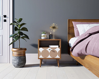 Тумбочка "Berber" с одним ящиком 17 принт арт BB06/Print_17