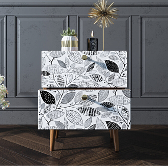 Тумбочка "Berber" с двумя ящиками 9 принт арт BB03/Print_09