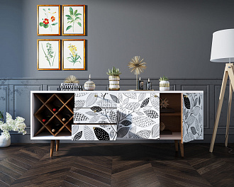Комод "Berber" удлиненный с бутылочницей 9 принт арт BB15/Print_09