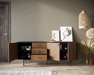 Комод с тремя дверками и тремя ящиками "Emerson" арт EM07