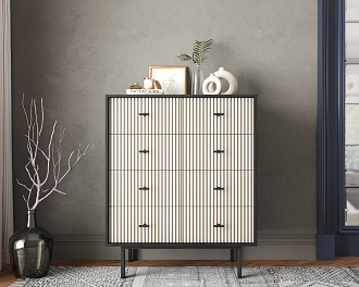 Комод на восемь ящиков "Emerson" арт EM20/milky/L