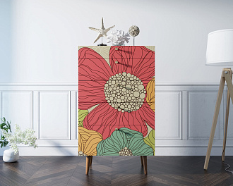 Комод высокий "Berber" принт 5 арт BB10/Print_05