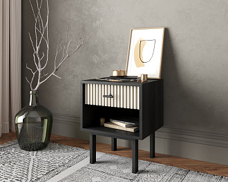 Тумбочка с верхним ящиком "Emerson" арт EM11/milky/L