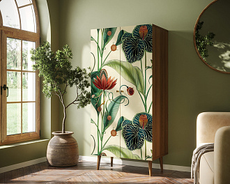 Шкаф малый двухстворчатый "Berber" принт 7 арт BB08/Print_07