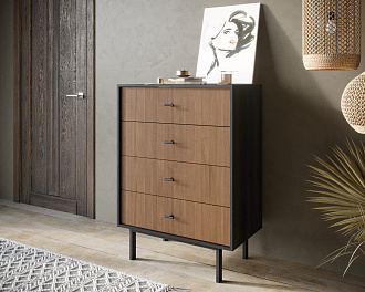 Комод вертикальный с четырьмя ящиками "Emerson" арт EM18