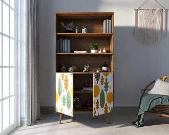 Стеллаж с дверками "Berber" принт 30 арт BB26/Print_30