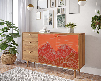 Комод "Berber" с двумя дверками и ящиками 49 принт арт BB05/Print_49