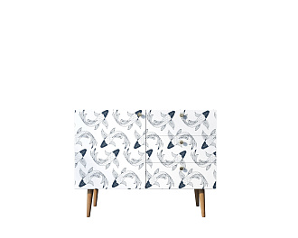 Комод "Berber" три ящика и дверка 36 принт арт BB34/Print_36