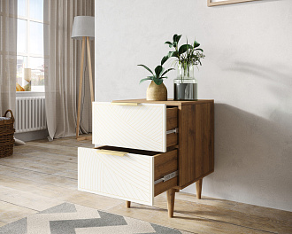 Тумбочка с двумя ящиками "Line" LN07/GR1/beige