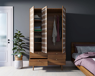 Шкаф трехстворчатый "Berber" принт 17 арт BB02/Print_17