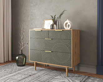 Комод с четыремя ящиками "Line" R22/browngrey