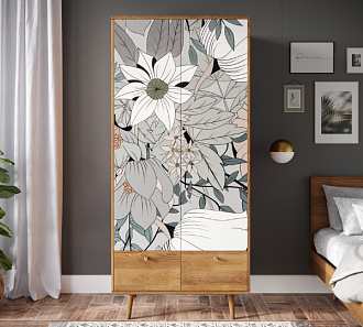 Шкаф двухстворчатый "Berber" принт 50 арт BB16/Print_50