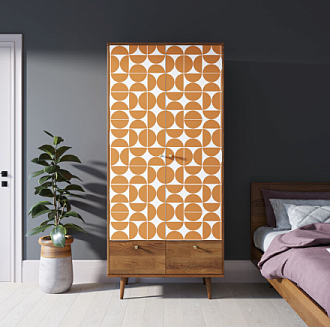 Шкаф двухстворчатый "Berber" принт 14 арт BB16/Print_14