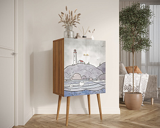 Комод на высоких ножках "Berber"  арт BB09/Print_51