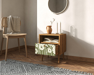 Тумбочка "Berber" с одним ящиком 53 принт арт BB06/Print_53