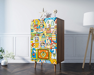 Комод высокий "Berber" 1 принт арт BB10/Print_01