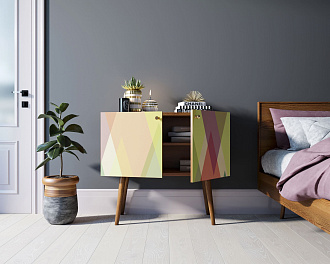 Комод на высоких ножках "Berber" малый принт 16 арт BB13/Print_16