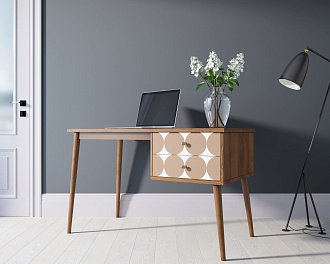 Стол рабочий "Berber" принт 17 с одной тумбой арт BB20/Print_17