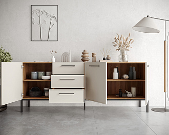 Комод с тремя дверками и тремя ящиками "Nicole" арт NEM07